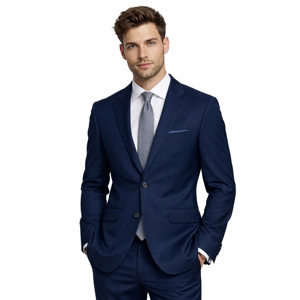 Soul of London Navy Blue Slim Fit‎ Suit Jacket 38R 7 Drop